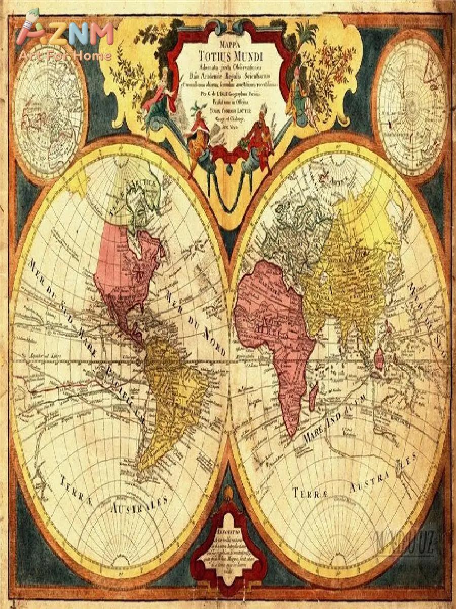 Vintage World Map Canvas Print - Star Map Poster review and price
